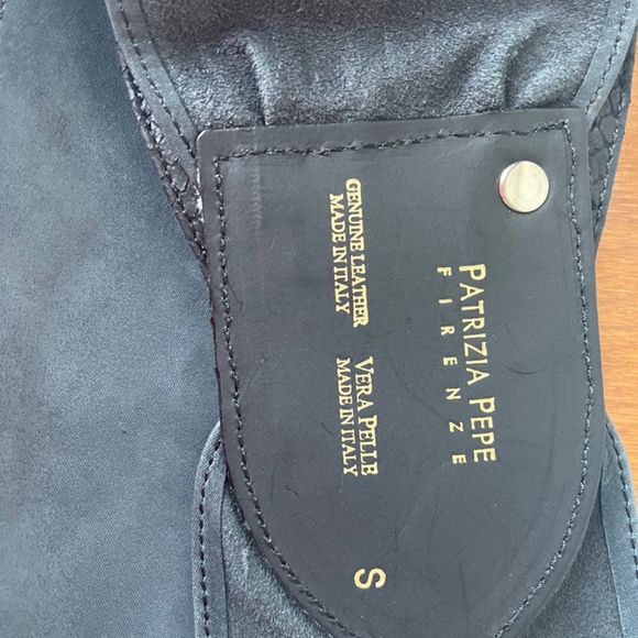 Patrizia Pepe Soft Shiny Leather Gray high-waist belt Bow Python Stud Detail - Picture 8 of 10